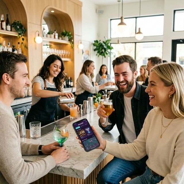 Gäste nutzen die BarFinder App